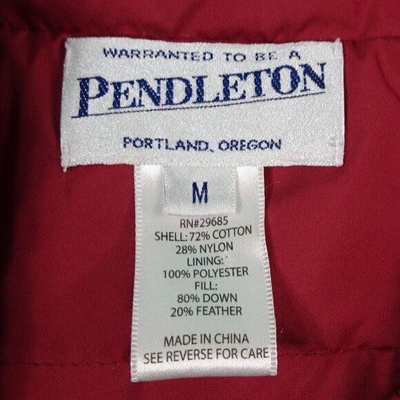 Pendleton Green/Red Plaid Design Full Zip Vest Med - Picture 3 of 4
